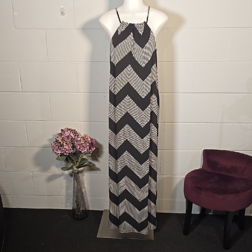 Black and White Chevron Maxi Dress